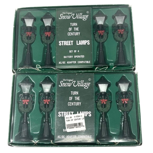 Department 56 Snow VillageTurn Of The Century Street Lamps - 2 sets - Vintage - Picture 3 of 4